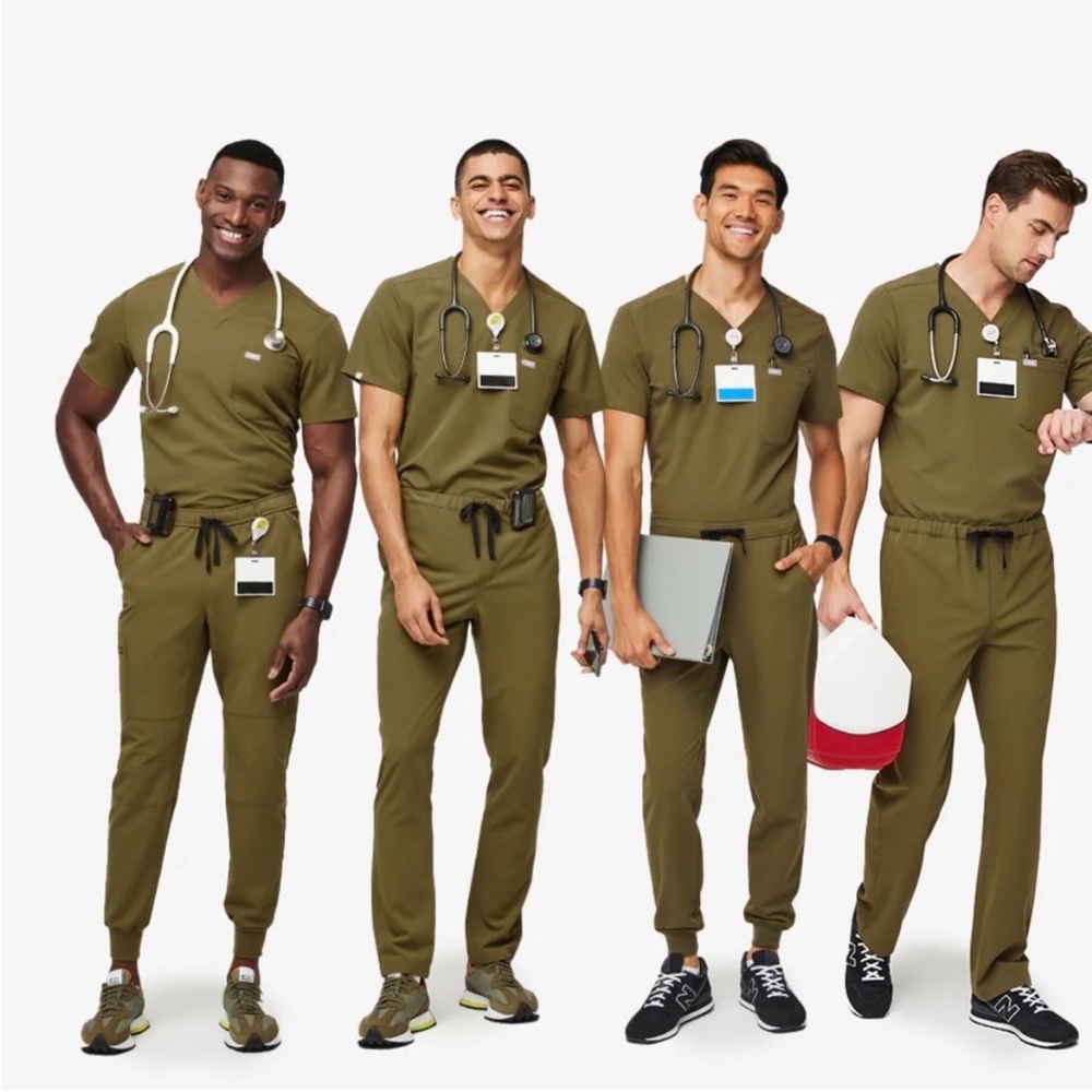 Figs Mens Cairo Cargo Pant Martini Olive Small Tall - Picture 3 of 5